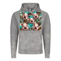 Western Cowhide Sunflower Baby Pig Vintage Hoodie | Teevron
