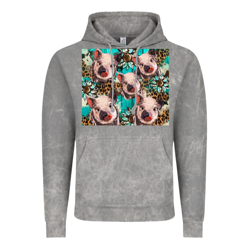 Western Cowhide Sunflower Baby Pig Vintage Hoodie by BarkalooDesign | Teevron