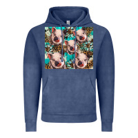 Vintage Denim western cowhide sunflower baby pig Vintage Hoodie - BarkalooDesign
