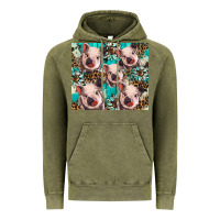 Vintage Olive western cowhide sunflower baby pig Vintage Hoodie - BarkalooDesign