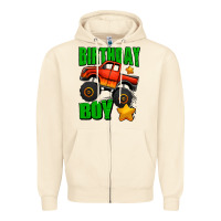 Sandshell birthday boy monster truck Zipper Hoodie - Jasminsmagicworld