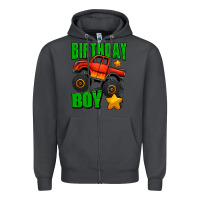 Smoke birthday boy monster truck Zipper Hoodie - Jasminsmagicworld