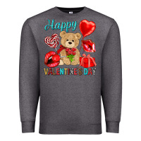 Charcoal Heather happy valentines day Valentine's Day Premium Sweatshirt - HowdyJamesFarm
