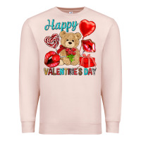Pale Pink happy valentines day Valentine's Day Premium Sweatshirt - HowdyJamesFarm