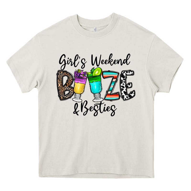 Girl's Weekend Booze & Besties Heavy Core Tee by CowhideDigitalArt | Teevron