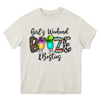 Cream girl's weekend booze & besties Heavy Core Tee - CowhideDigitalArt