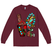 Burgundy christmas love Long Sleeve Tee - JahusDesignShop