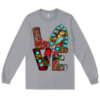 Heather Grey christmas love Long Sleeve Tee - JahusDesignShop
