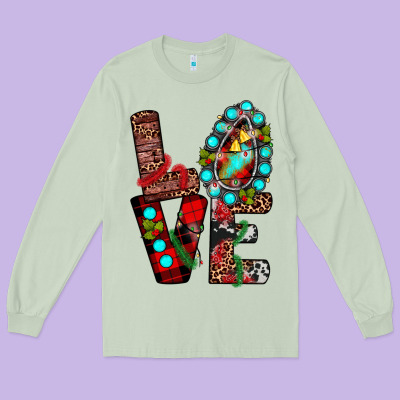 Christmas Love Long Sleeve Tee Designed By Jahusdesignshop