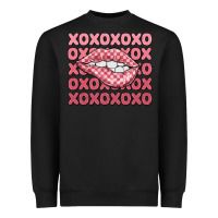 Black xoxo checker lips Heavyweight Sweatshirt - MaliasSmallBusiness
