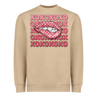 Mushroom xoxo checker lips Heavyweight Sweatshirt - MaliasSmallBusiness