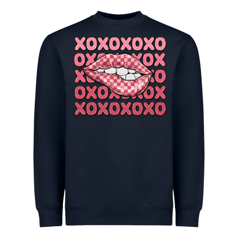 Xoxo Checker Lips Heavyweight Sweatshirt by MaliasSmallBusiness | Teevron