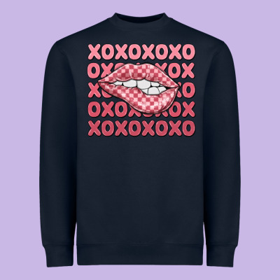 Xoxo Checker Lips Heavyweight Sweatshirt Designed By Maliassmallbusiness