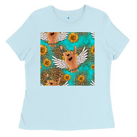 Baby Blue rock n roll hands seamless pattern Ladies Tee - HRA Design Shop