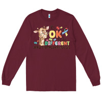 Burgundy its ok to be different Long Sleeve Tee - MaliasSmallBusiness