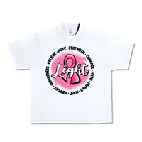 White fight breast cancer Urban Heavy Tee - MaliasSmallBusiness