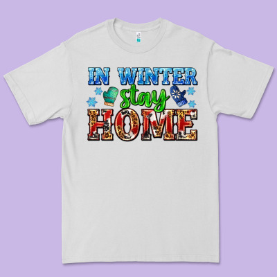 In Winter Stay Home With Gloves Premium Tee Designed By Adodesignshop