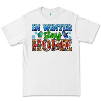 White in winter stay home with gloves Premium Tee - AdoDesignShop