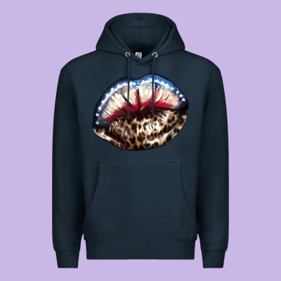 American Lip Leopard 4th Of July Premium Hoodie Designed By Howdyjamesfarm