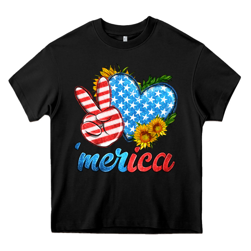 America With Heart Heavy Core Tee by HRA Design Shop | Teevron
