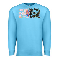 Ocean Blue gothic girl and colorful girl best friends with Premium Sweatshirt - TumblerDesignByShophia