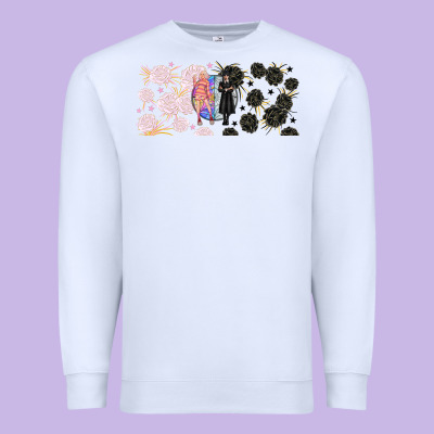 Gothic Girl And Colorful Girl Best Friends With Premium Sweatshirt Designed By Tumblerdesignbyshophia