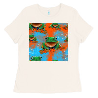 Bone funny frogs seamless pattern Ladies Tee - HRA Design Shop