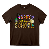 Chocolate Brown happy last day of school Heavy Core Tee - CowhideDigitalArt