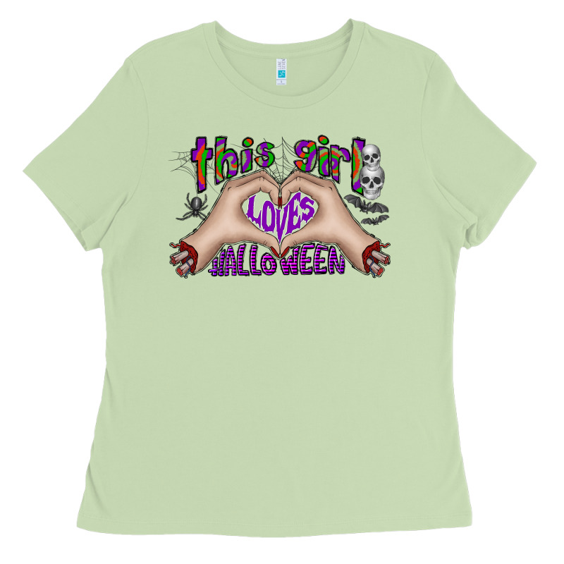 This Girl Loves Halloween Ladies Tee by CowhideDigitalArt | Teevron