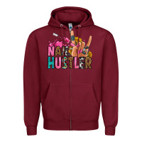 Burgundy nail hustler Zipper Hoodie - Jasminsmagicworld
