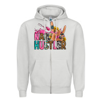 Dove Grey nail hustler Zipper Hoodie - Jasminsmagicworld