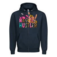 Navy nail hustler Zipper Hoodie - Jasminsmagicworld