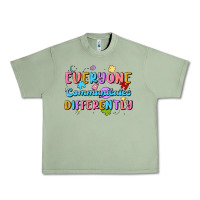 Oil Green everyone communicates differently Urban Heavy Tee - MaliasSmallBusiness