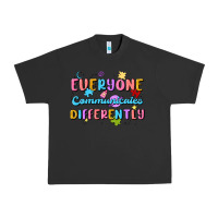 Pigment Black everyone communicates differently Urban Heavy Tee - MaliasSmallBusiness