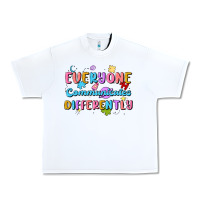 White everyone communicates differently Urban Heavy Tee - MaliasSmallBusiness