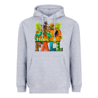 Heather Grey Hello Fall Heavyweight Hoodie - NancyCooperArtShop