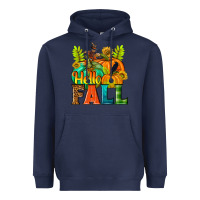 Navy Hello Fall Heavyweight Hoodie - NancyCooperArtShop
