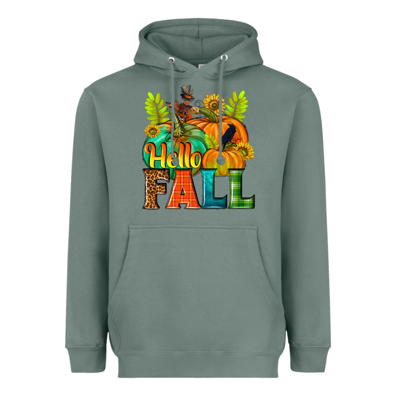 Hello Fall Heavyweight Hoodie by NancyCooperArtShop | Teevron