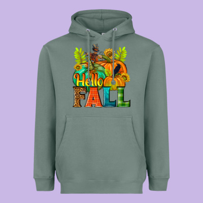 Hello Fall Heavyweight Hoodie Designed By Nancycooperartshop