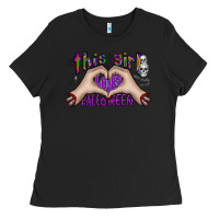 Black this girl loves halloween Ladies Tee - CowhideDigitalArt