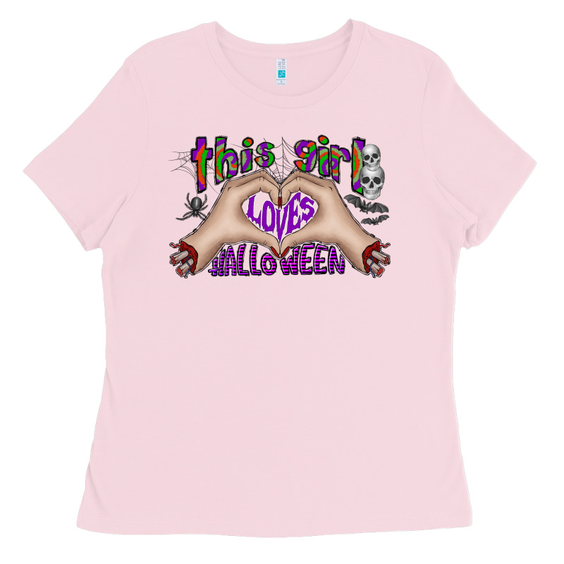 This Girl Loves Halloween Ladies Tee by CowhideDigitalArt | Teevron