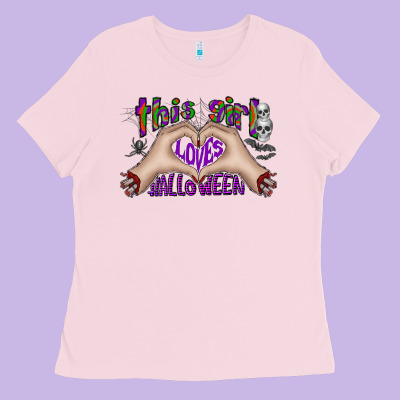 This Girl Loves Halloween Ladies Tee Designed By Cowhidedigitalart