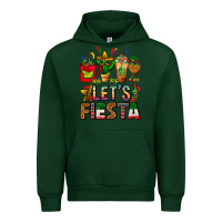 Forest Green Let's Fiesta Mexico Coffee Cups With Cactus Urban Hoodie - FaDigitalArtStudio