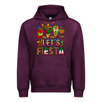Mauve Wine Let's Fiesta Mexico Coffee Cups With Cactus Urban Hoodie - FaDigitalArtStudio