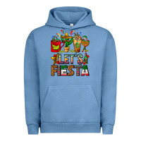 Pigment Pebble Blue Let's Fiesta Mexico Coffee Cups With Cactus Urban Hoodie - FaDigitalArtStudio
