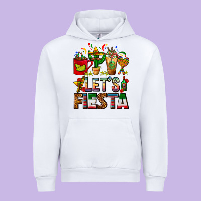 Let's Fiesta Mexico Coffee Cups With Cactus Urban Hoodie Designed By Fadigitalartstudio