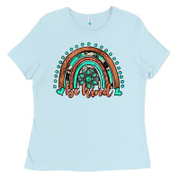 Baby Blue be kind western turquoise rainbow Ladies Tee - JahusDesignShop
