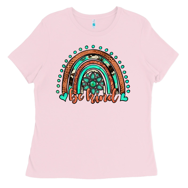 Be Kind Western Turquoise Rainbow Ladies Tee by JahusDesignShop | Teevron