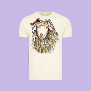 Angora Goat Face Vintage Tee Designed By Lillyallendesigns