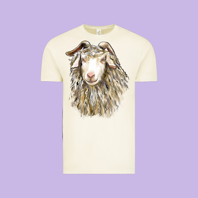 Angora Goat Face Vintage Tee Designed By Lillyallendesigns